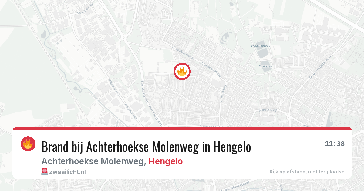 Brand bij Achterhoekse Molenweg in Hengelo — 31 jul 2026