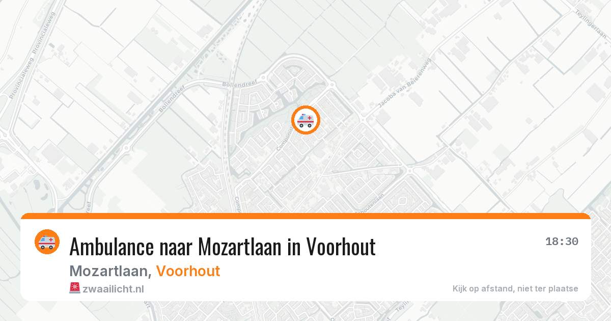 Ambulance naar Mozartlaan in Voorhout — 8 jun 2026