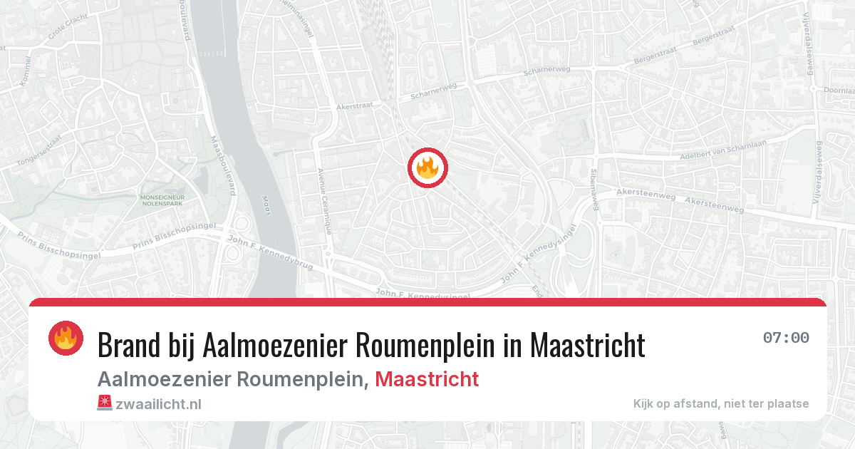 Brand bij Aalmoezenier Roumenplein in Maastricht — 27 jun 2026