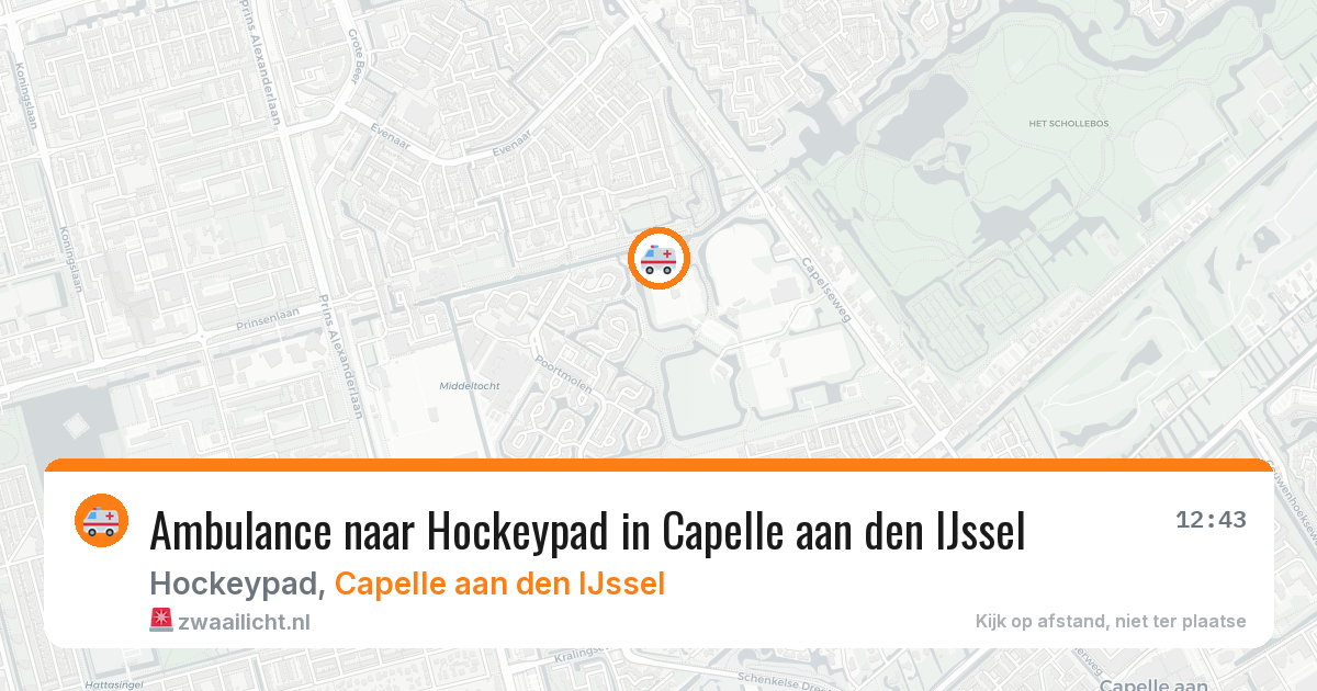 Ambulance naar Hockeypad in Capelle aan den IJssel — 1 aug 2026