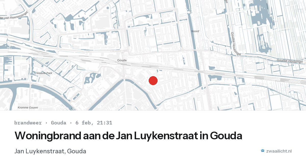 Woningbrand aan de Jan Luykenstraat in Gouda — 6 feb 2026