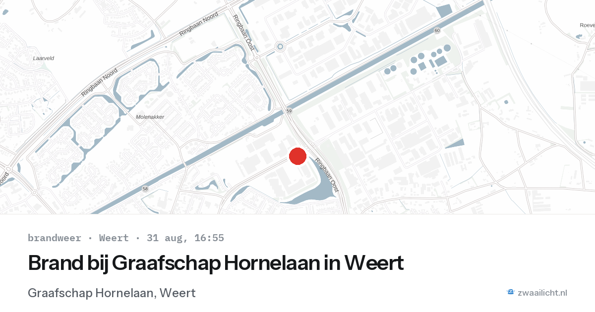 Brand bij Graafschap Hornelaan in Weert — 31 aug 2026