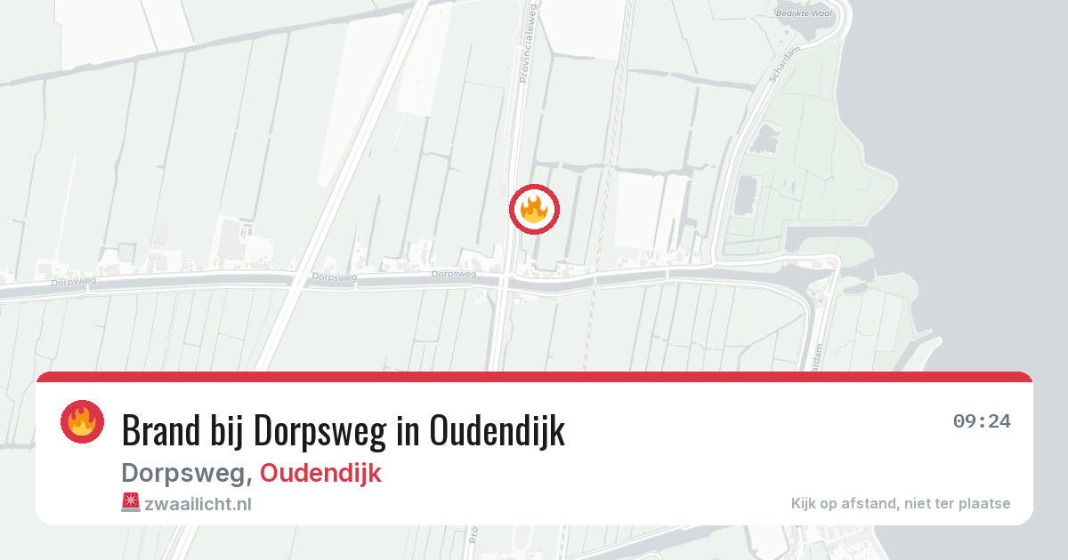Brand bij Dorpsweg in Oudendijk — 8 mrt 2026