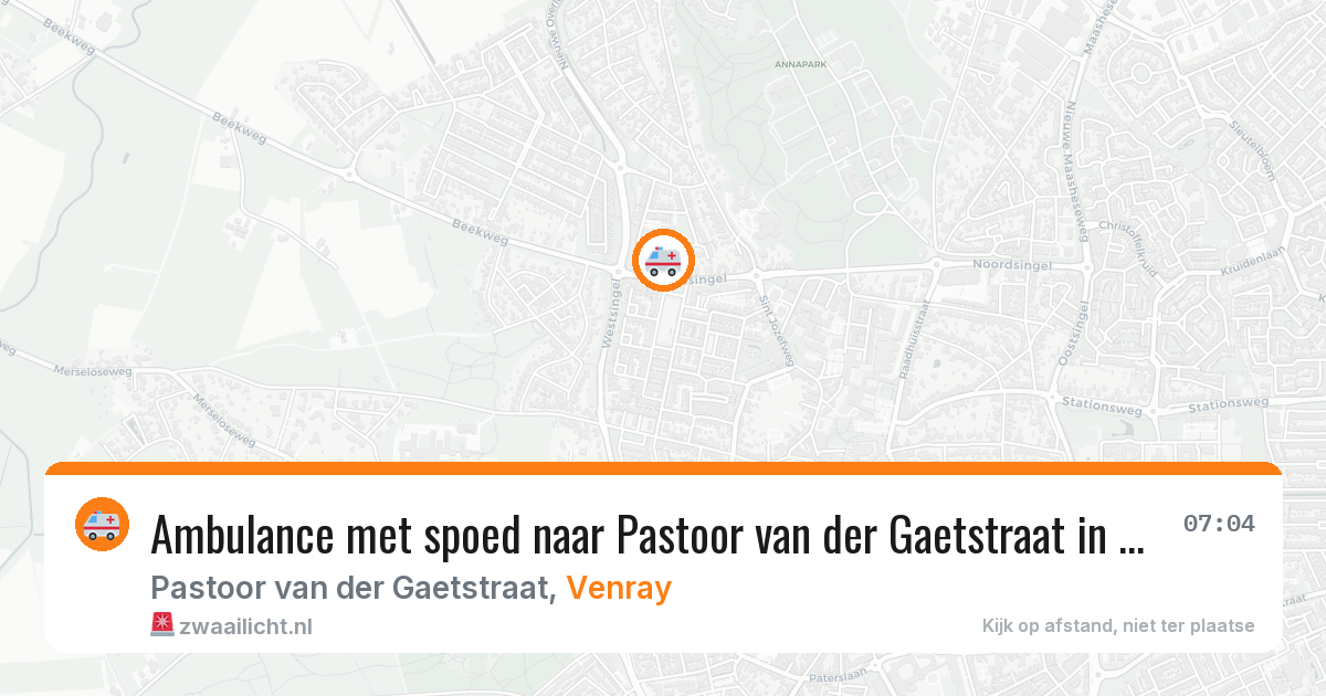 Ambulance met spoed naar Pastoor van der Gaetstraat in Venray — 6 aug 2026
