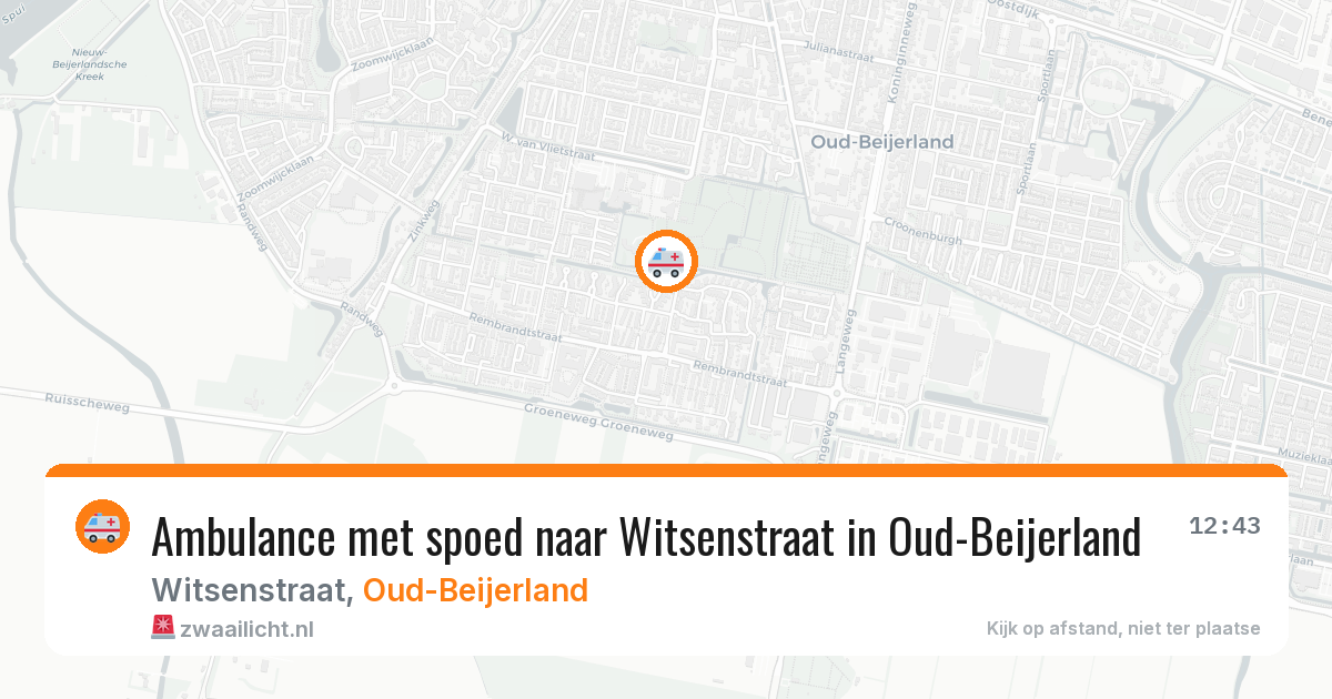 Ambulance met spoed naar Witsenstraat in Oud-Beijerland — 25 mei 2026