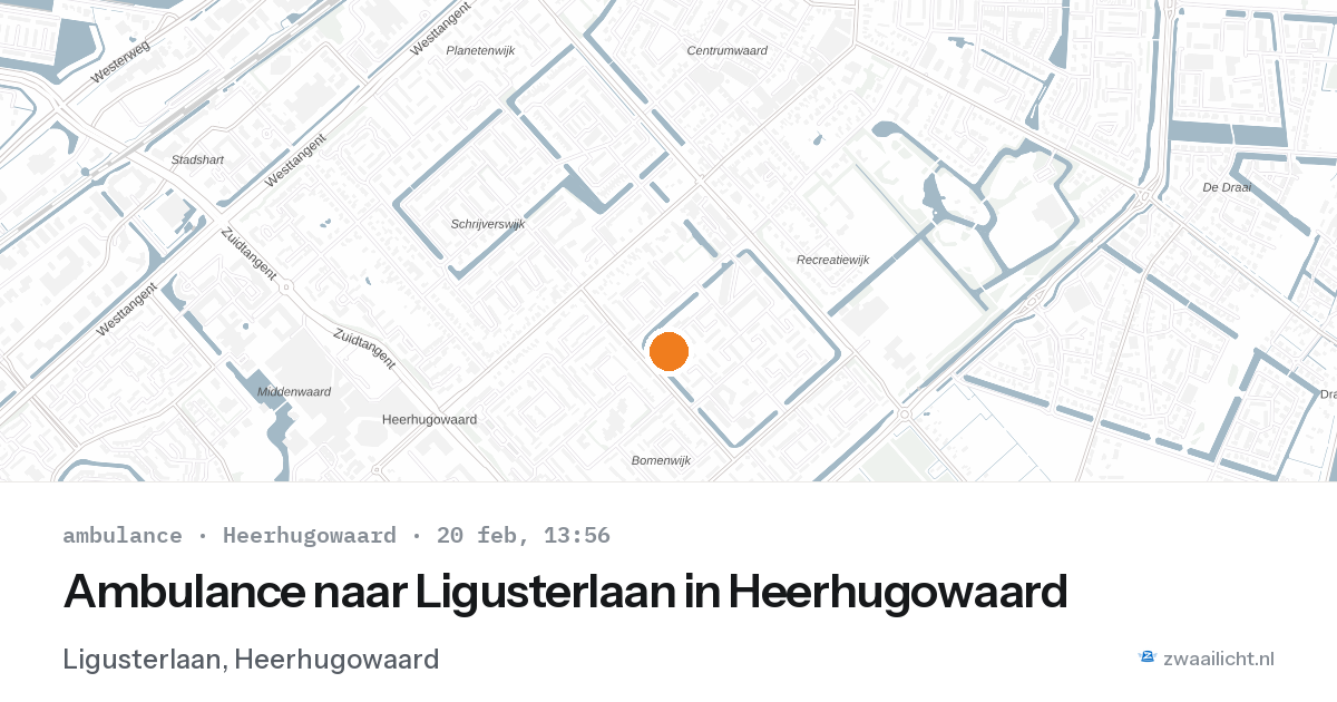 Ambulance naar Ligusterlaan in Heerhugowaard — 20 feb 2026