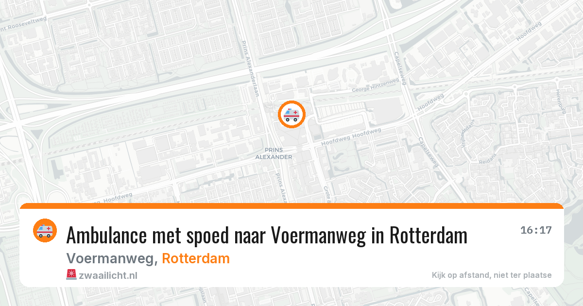 Ambulance met spoed naar Voermanweg in Rotterdam — 16 jun 2026