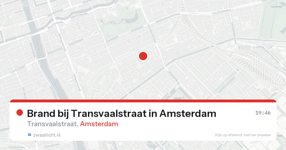 Brand bij Transvaalstraat in Amsterdam — 18 aug 2026