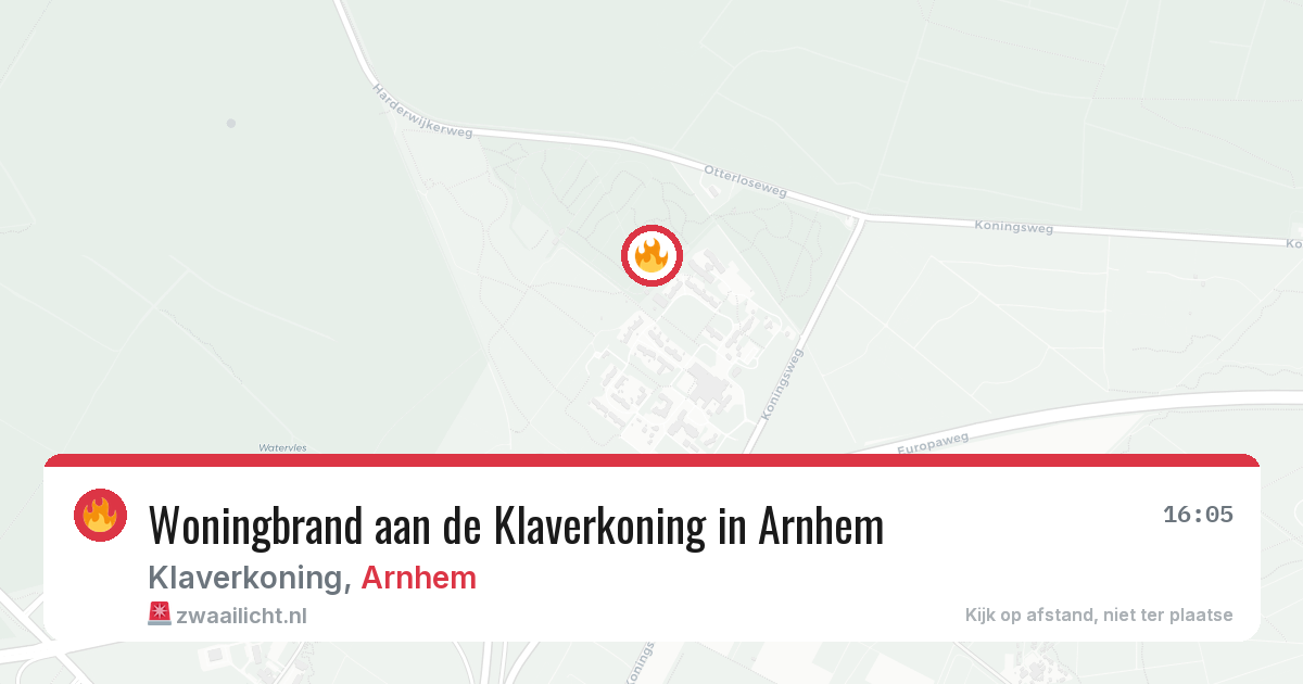 Woningbrand aan de Klaverkoning in Arnhem — 15 jun 2026