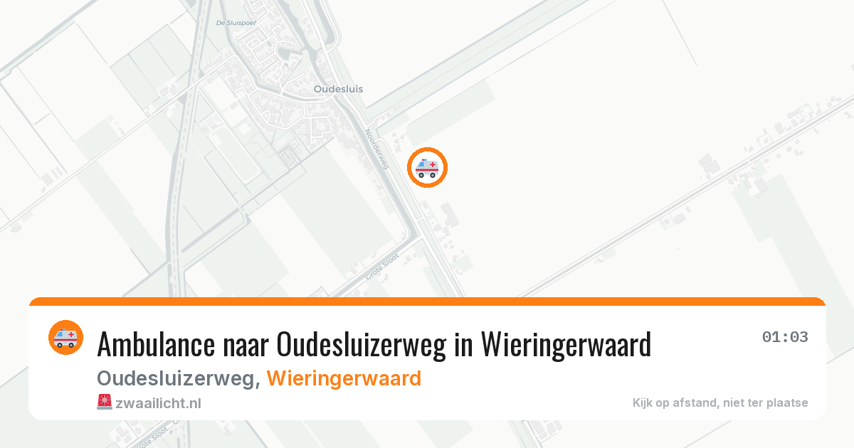 Ambulance naar Oudesluizerweg in Wieringerwaard — 20 mrt 2026