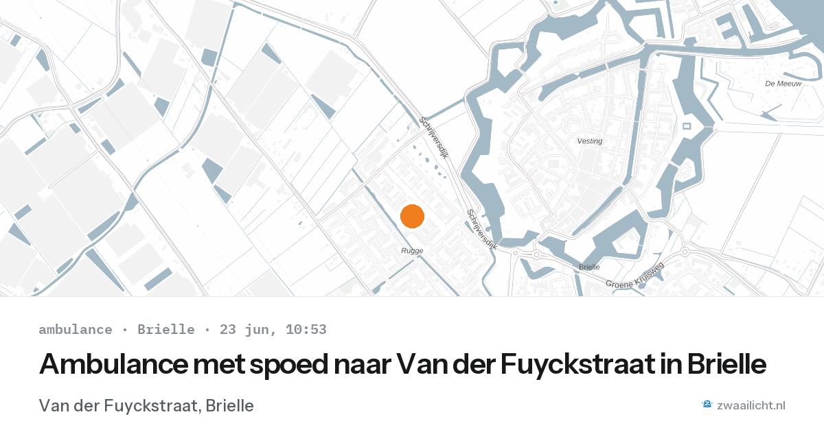 Ambulance met spoed naar Van der Fuyckstraat in Brielle — 23 jun 2026