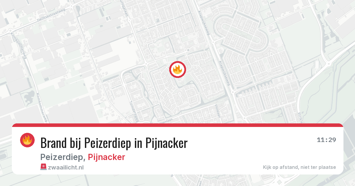 Brand bij Peizerdiep in Pijnacker — 7 jul 2026