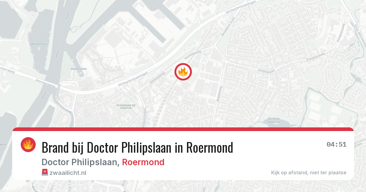 Brand bij Doctor Philipslaan in Roermond — 24 mei 2026