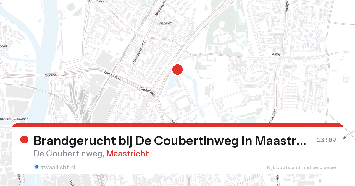Brandgerucht bij De Coubertinweg in Maastricht — 15 aug 2026
