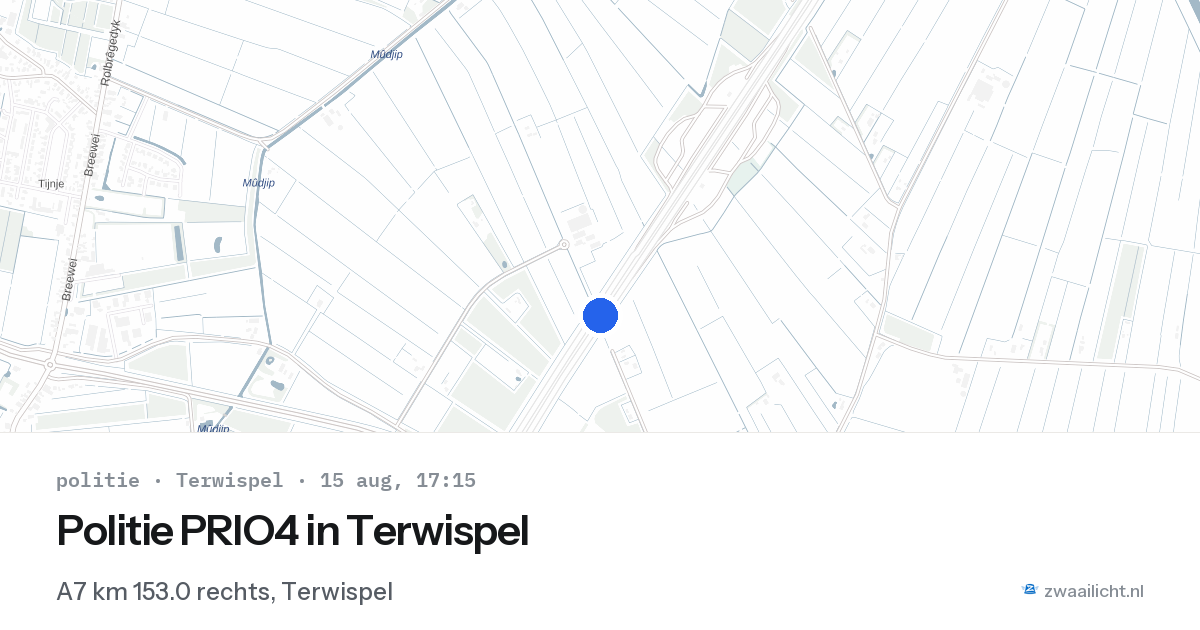 Politie PRIO4 in Terwispel — 15 aug 2026 | 🚨 Zwaailicht.nl