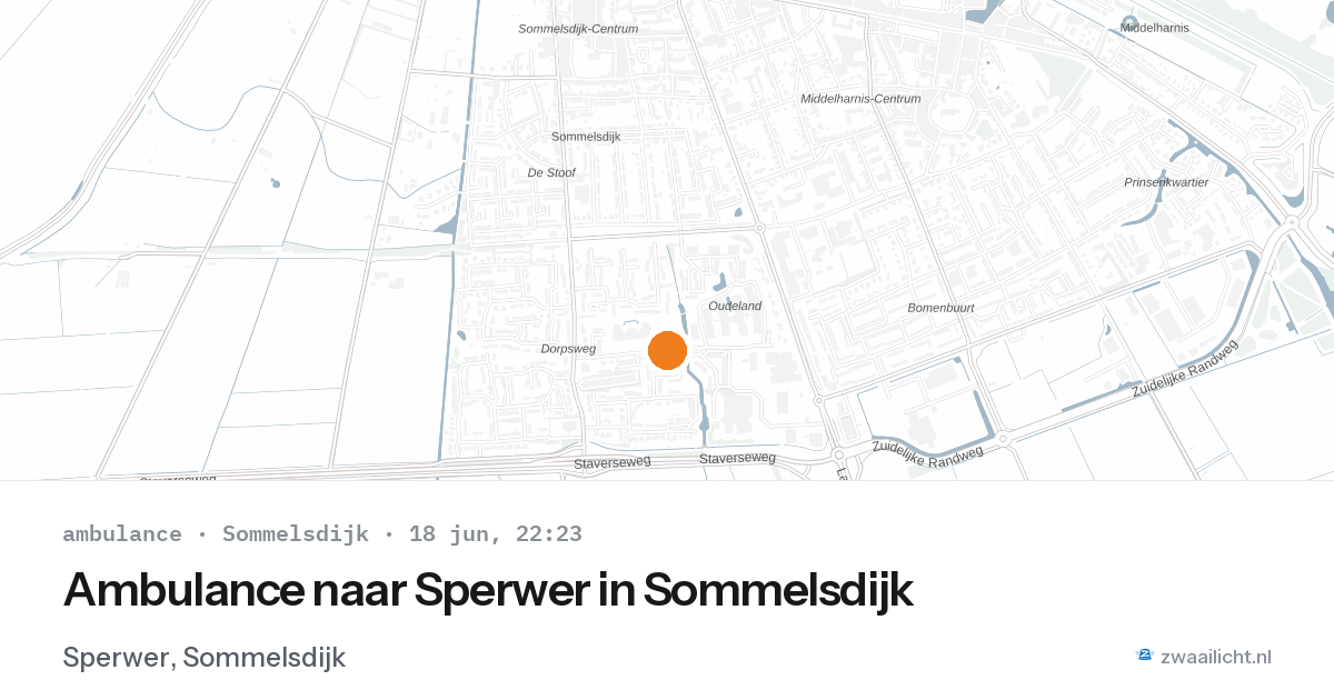 Ambulance naar Sperwer in Sommelsdijk — 18 jun 2026