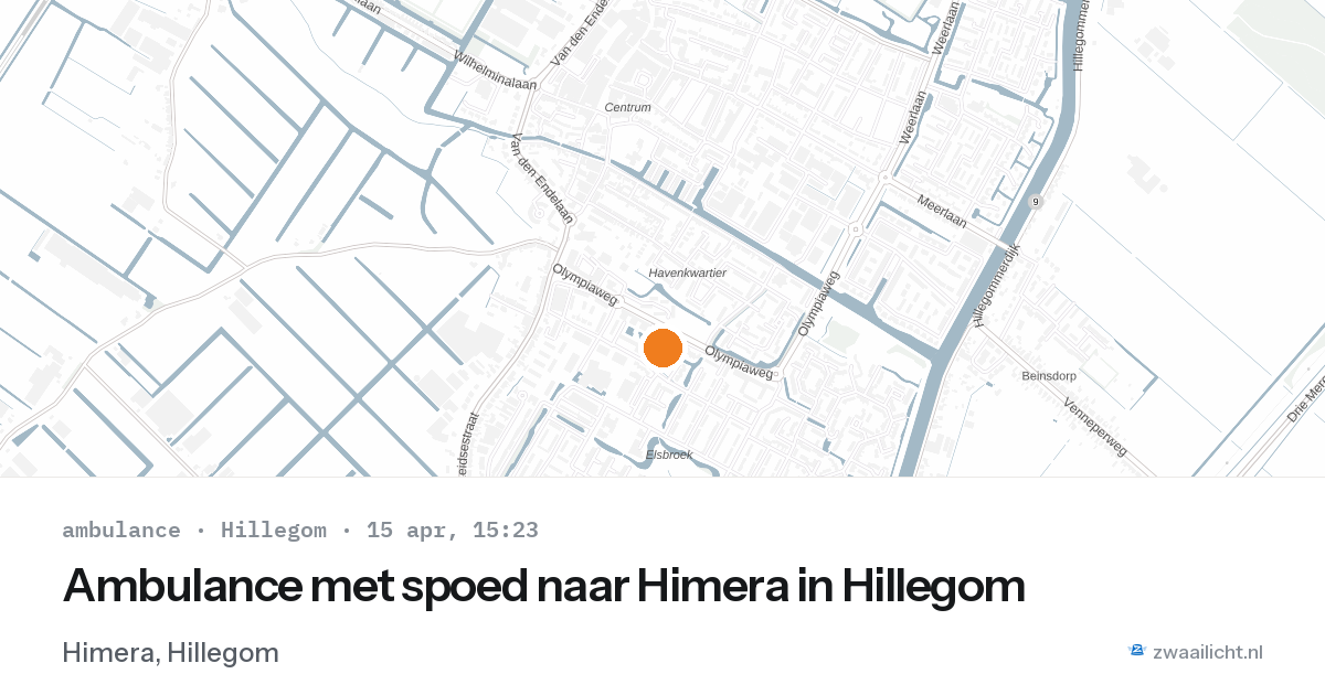 Ambulance met spoed naar Himera in Hillegom — 15 apr 2026