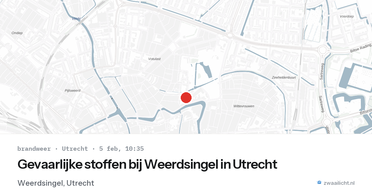 Gevaarlijke stoffen bij Weerdsingel in Utrecht — 5 feb 2026
