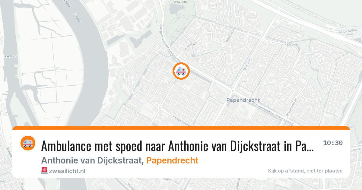 Ambulance met spoed naar Anthonie van Dijckstraat in Papendrecht — 2 mei 2026
