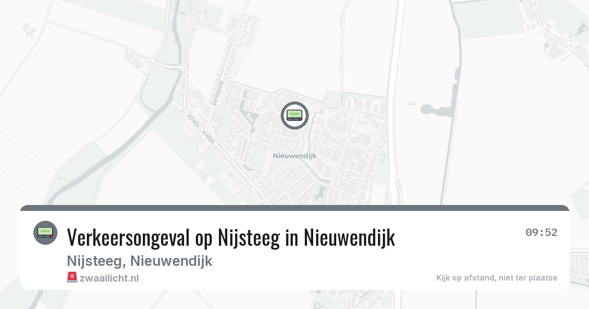 Verkeersongeval op Nijsteeg in Nieuwendijk — 19 jul 2026