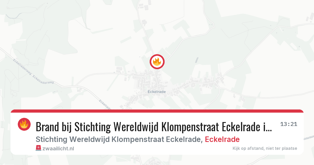 Brand bij Stichting Wereldwijd Klompenstraat Eckelrade in Eckelrade — 28 jul 2026