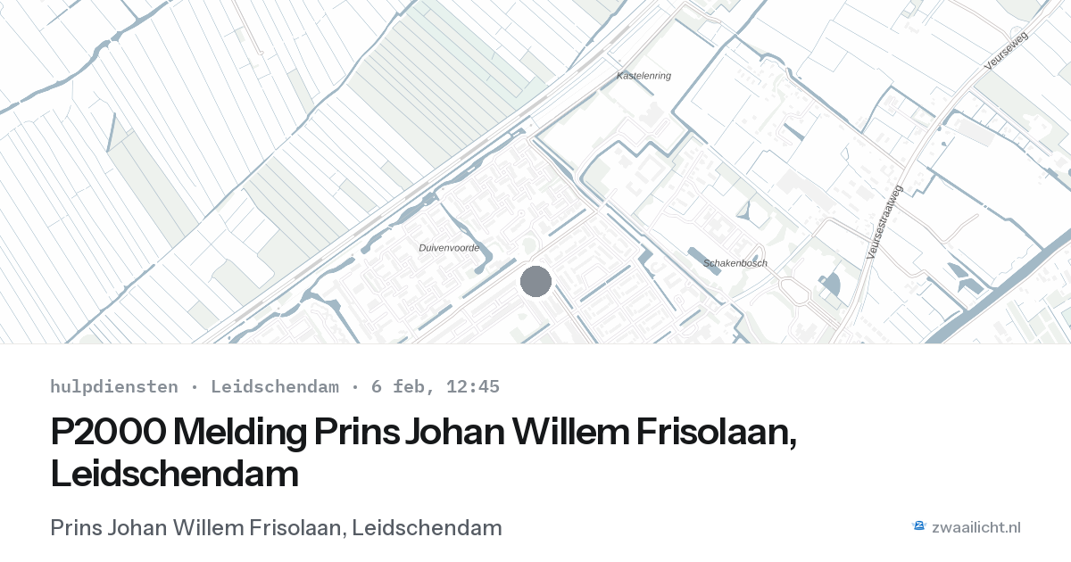 P2000 Melding Prins Johan Willem Frisolaan, Leidschendam — 6 feb 2026