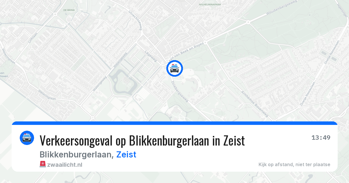 Verkeersongeval op Blikkenburgerlaan in Zeist — 2 jun 2026