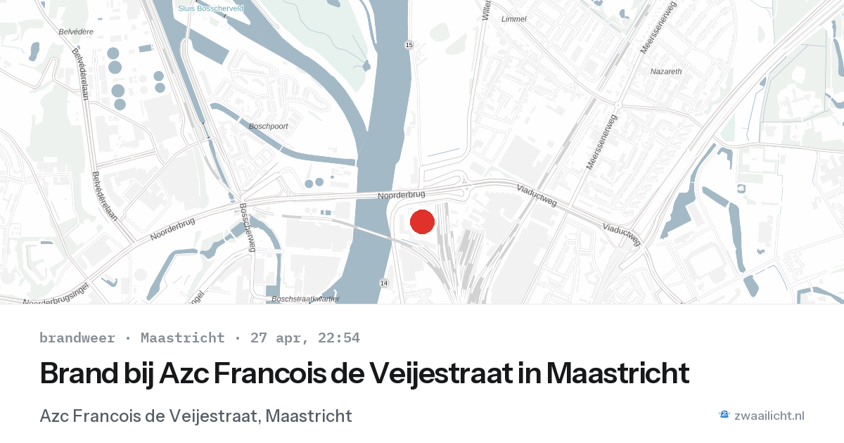 Brand bij Azc Francois de Veijestraat in Maastricht — 27 apr 2026
