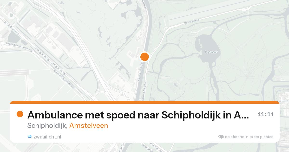 Ambulance met spoed naar Schipholdijk in Amstelveen — 22 aug 2026