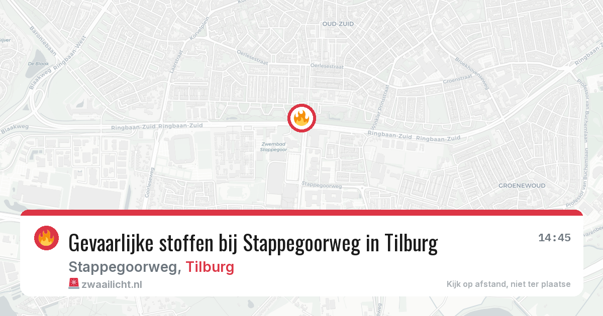 Gevaarlijke stoffen bij Stappegoorweg in Tilburg — 21 jul 2026