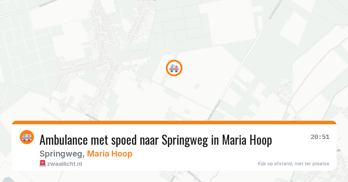 Ambulance met spoed naar Springweg in Maria Hoop — 20 jul 2026