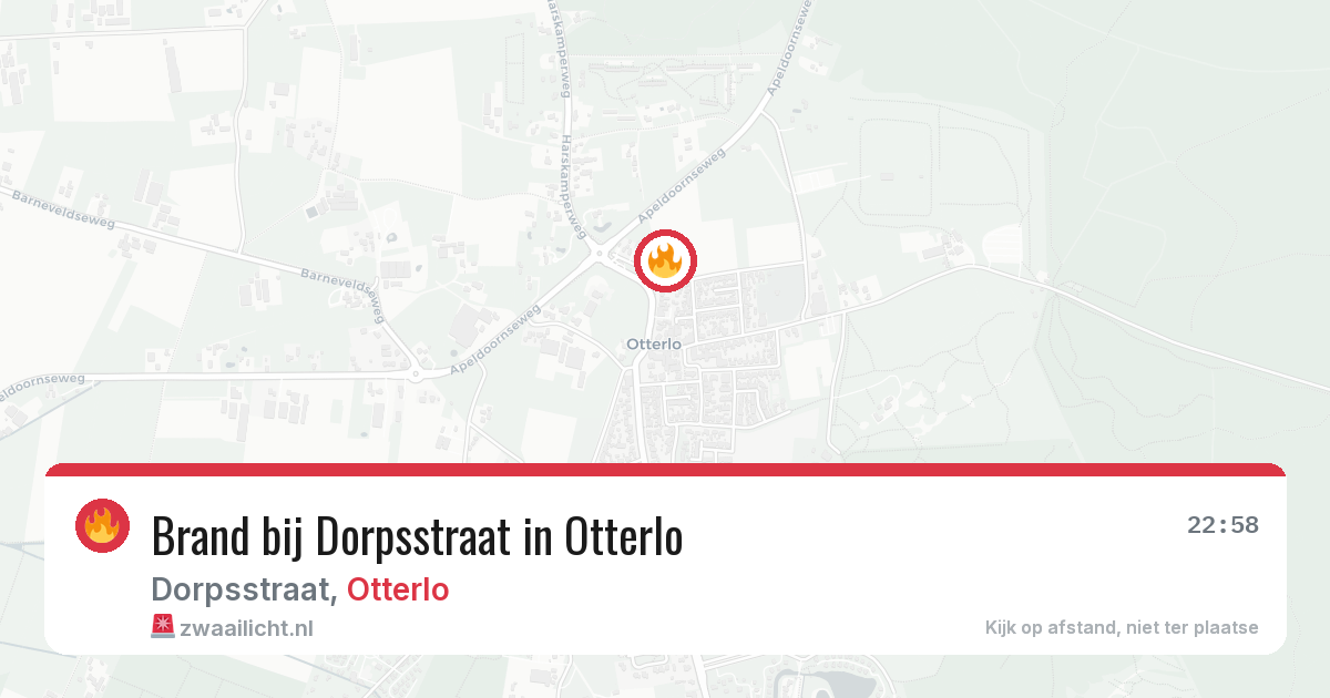Brand bij Dorpsstraat in Otterlo — 25 mrt 2026