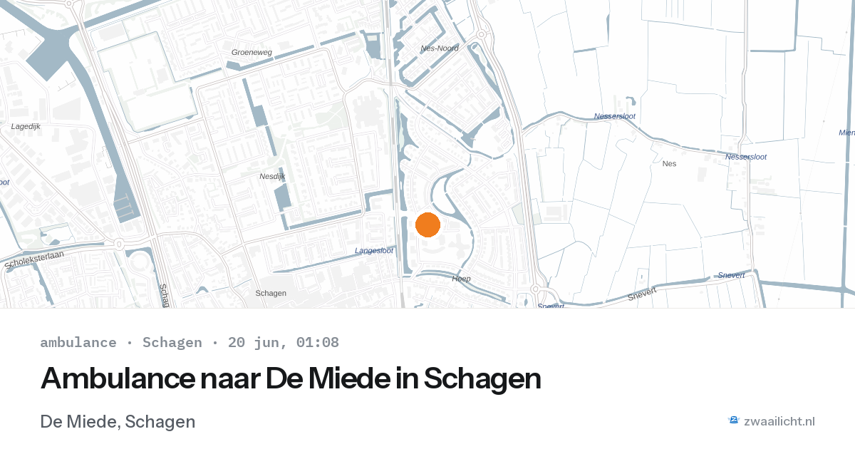 Ambulance naar De Miede in Schagen — 19 jun 2026