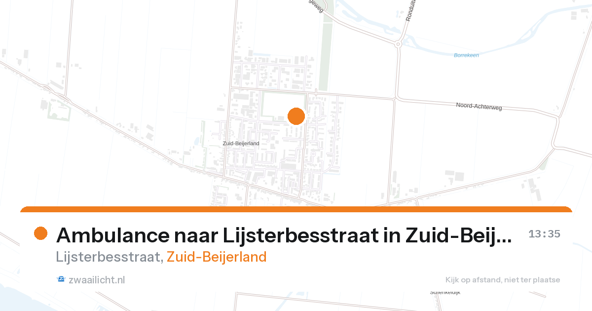 Ambulance naar Lijsterbesstraat in Zuid-Beijerland — 27 aug 2026