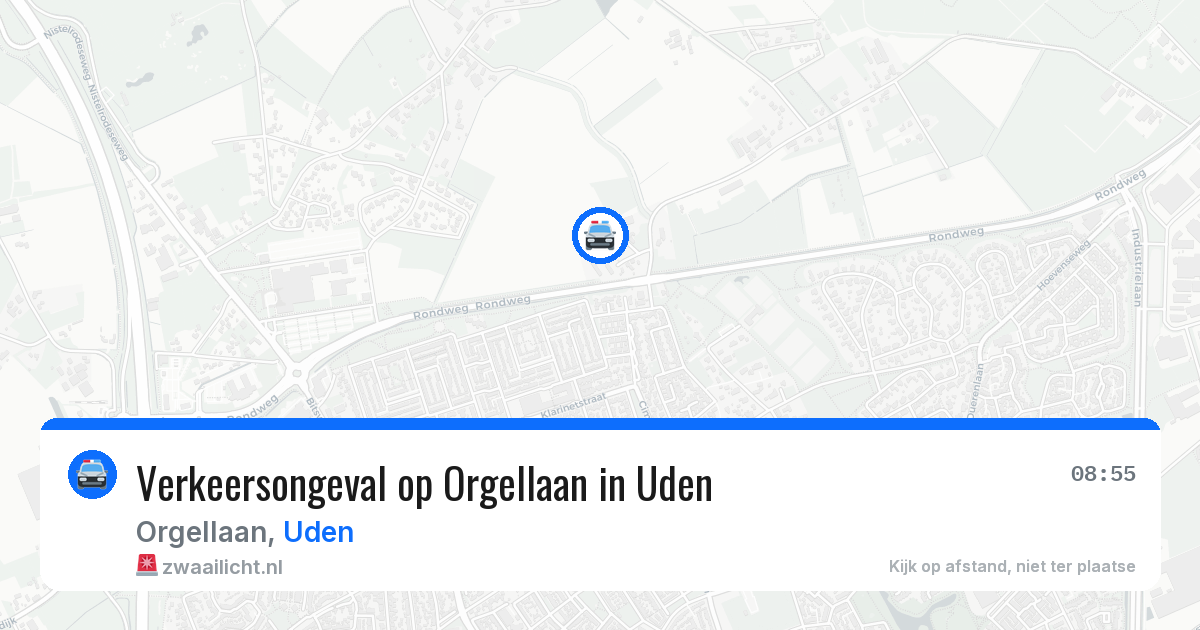 Verkeersongeval op Orgellaan in Uden — 14 jul 2026
