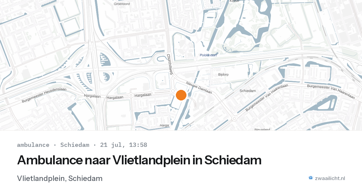 Ambulance naar Vlietlandplein in Schiedam — 21 jul 2026