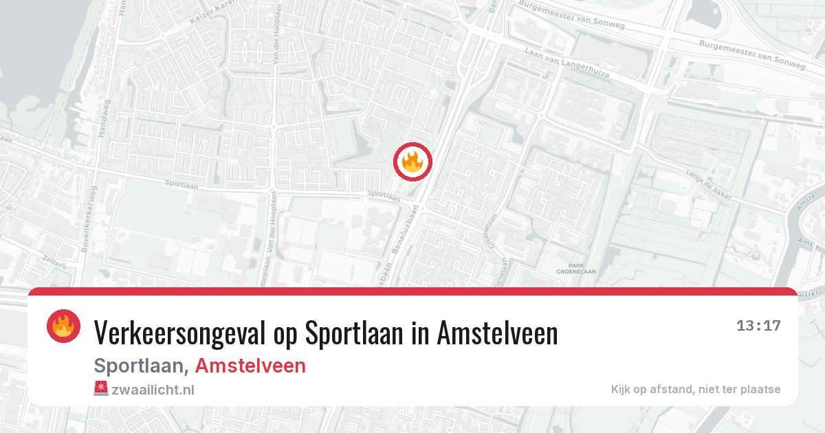 Verkeersongeval op Sportlaan in Amstelveen — 24 mei 2026