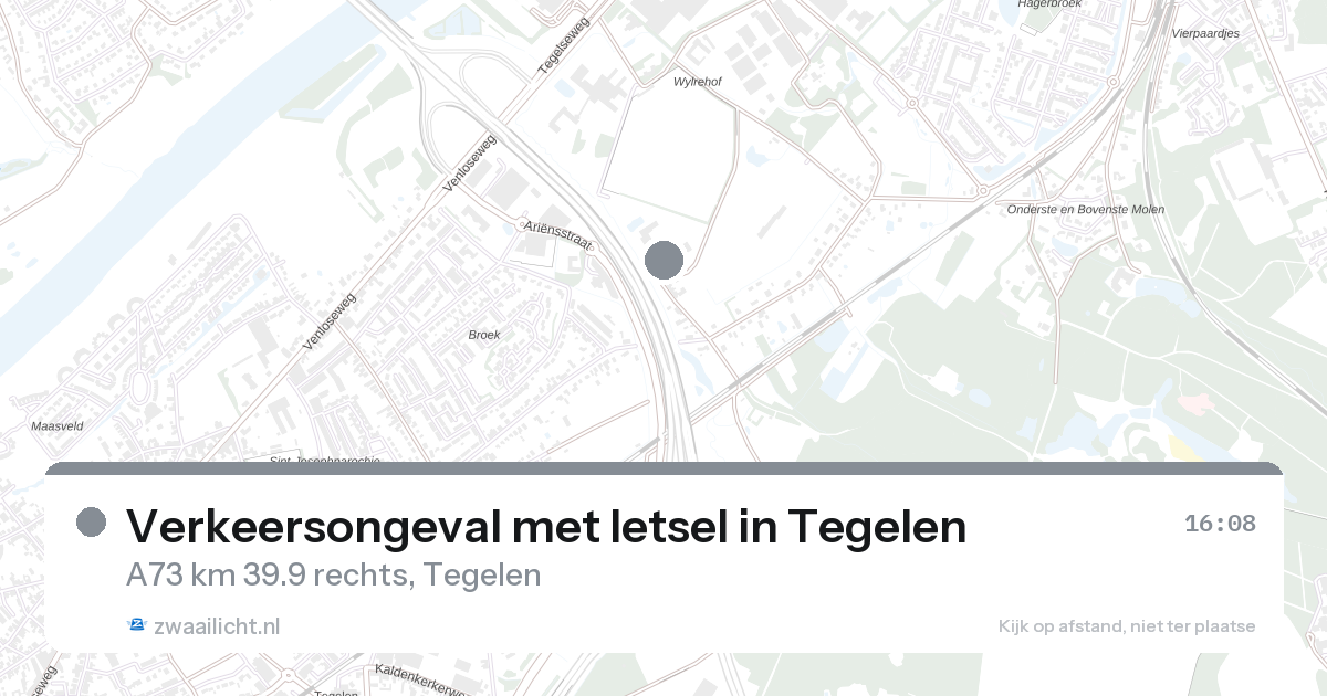 Verkeersongeval met letsel in Tegelen — 28 aug 2026