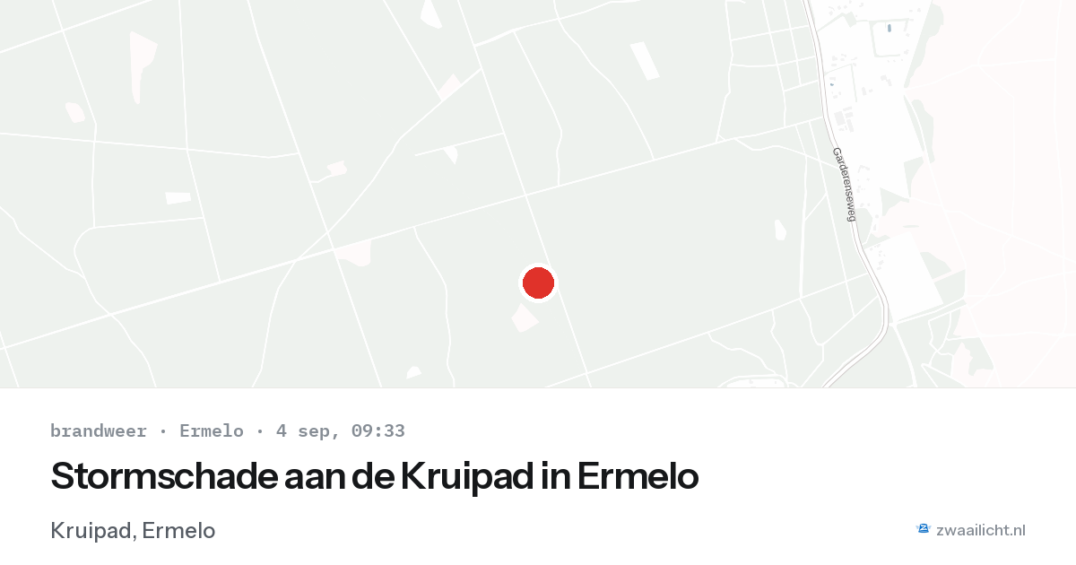 Stormschade aan de Kruipad in Ermelo — 4 sep 2026