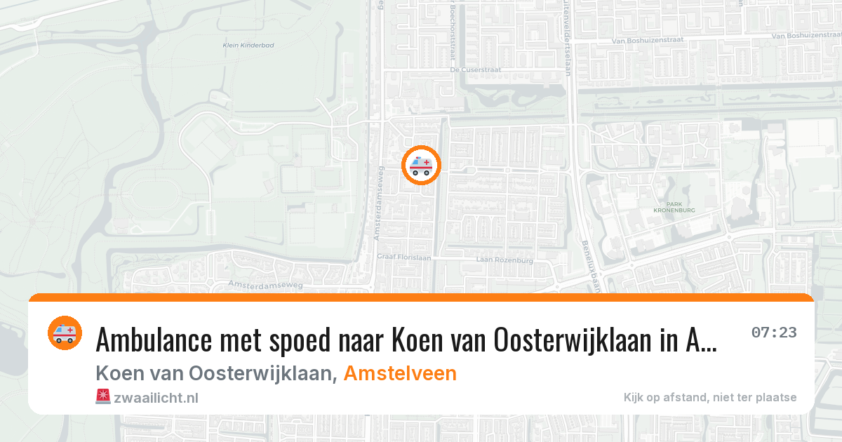 Ambulance met spoed naar Koen van Oosterwijklaan in Amstelveen — 25 jul 2026