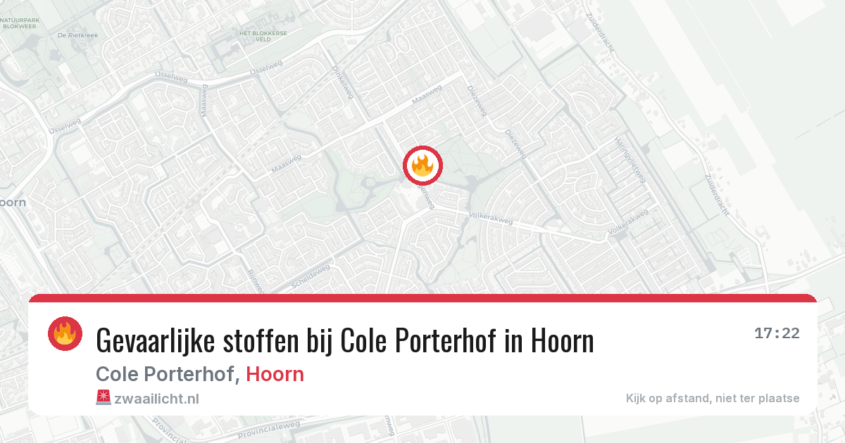 Gevaarlijke stoffen bij Cole Porterhof in Hoorn — 6 aug 2026