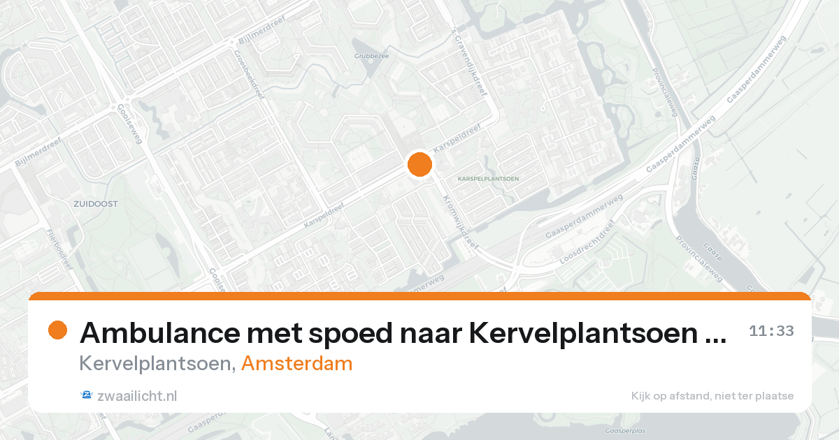Ambulance met spoed naar Kervelplantsoen in Amsterdam — 20 aug 2026