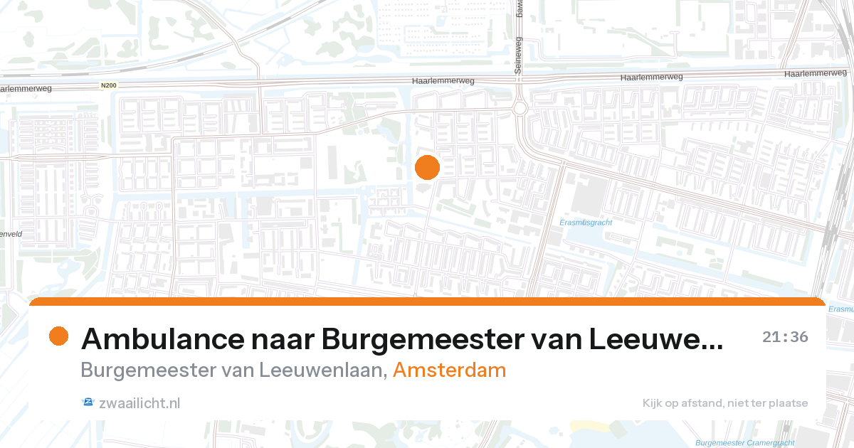 Ambulance naar Burgemeester van Leeuwenlaan in Amsterdam — 27 aug 2026