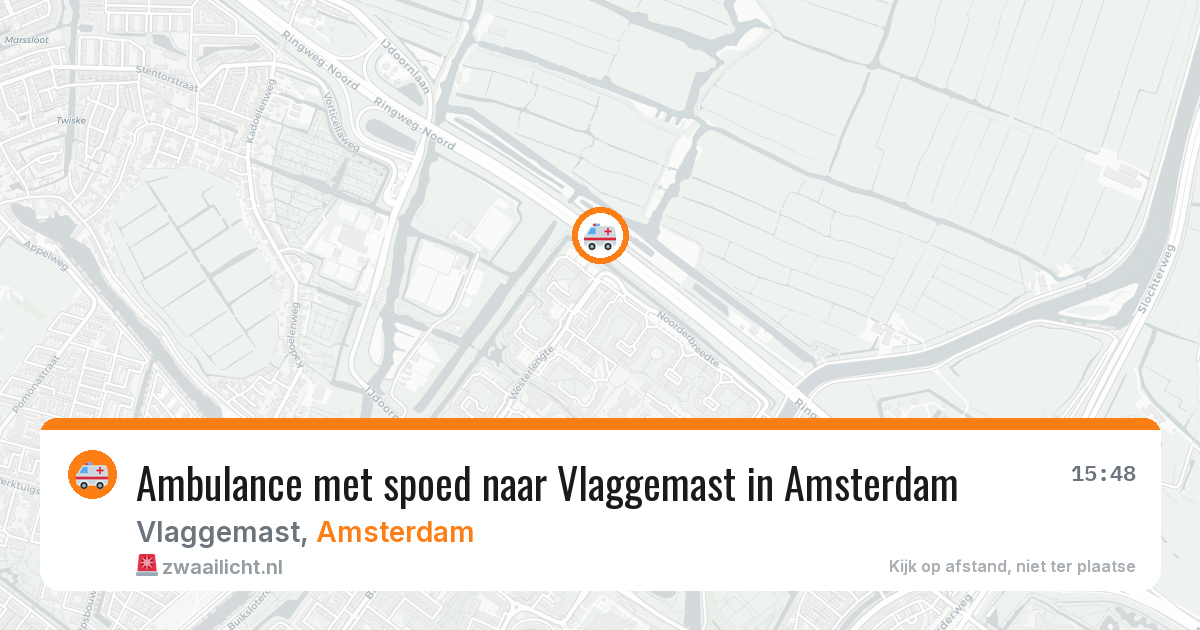 Ambulance met spoed naar Vlaggemast in Amsterdam — 15 jun 2026