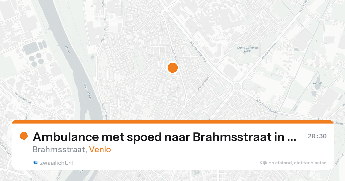Ambulance met spoed naar Brahmsstraat in Venlo — 24 aug 2026