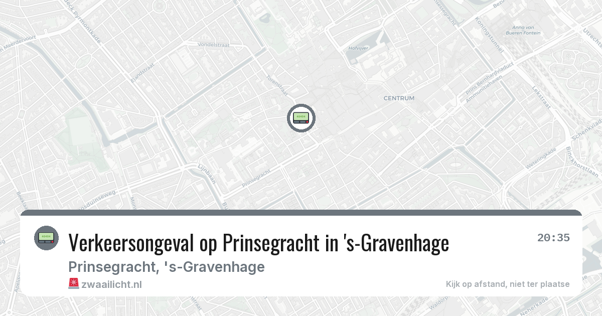 Verkeersongeval op Prinsegracht in 's-Gravenhage — 28 feb 2026