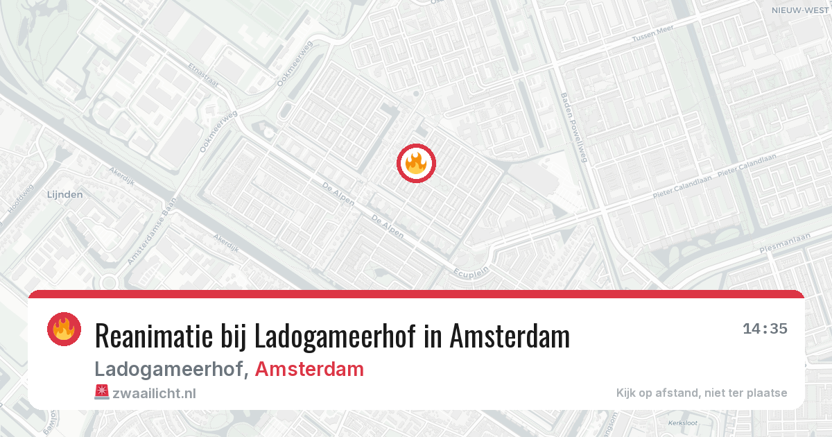 Reanimatie bij Ladogameerhof in Amsterdam — 2 aug 2026