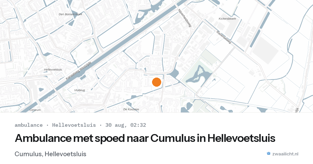 Ambulance met spoed naar Cumulus in Hellevoetsluis — 30 aug 2026