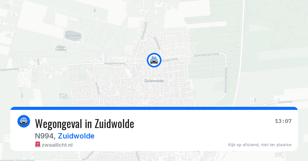 Wegongeval in Zuidwolde — 23 jun 2026