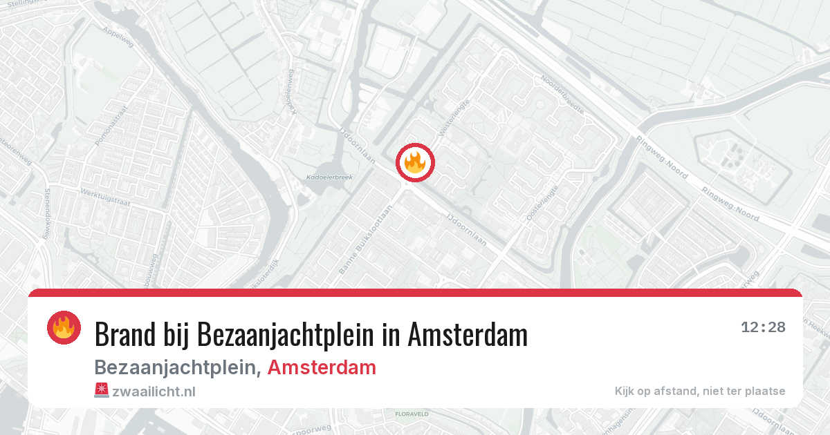 Brand bij Bezaanjachtplein in Amsterdam — 29 jun 2026